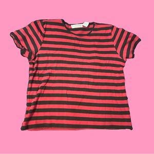 Liz Claiborne Black and Red striped Shirt